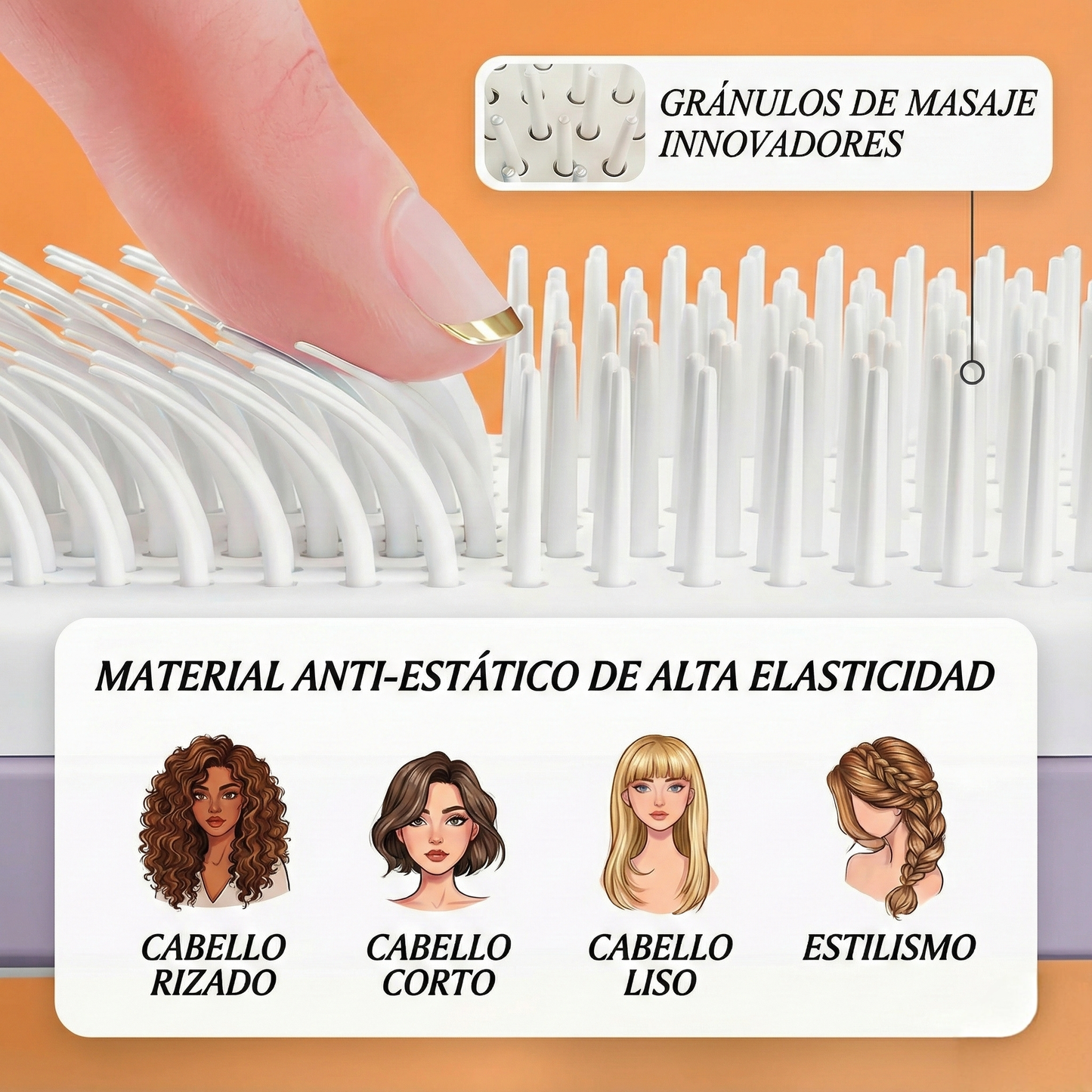 Cepillo Autolimpiante 4 en 1 con Diseño Giratorio y Masajeador